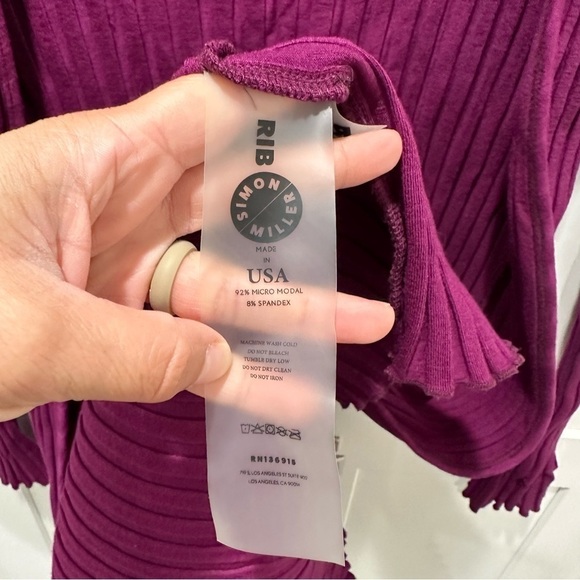 Simon Miller Rib Long Ribbed Knit Cardigan Purple Size Extra Small - Picture 6 of 8